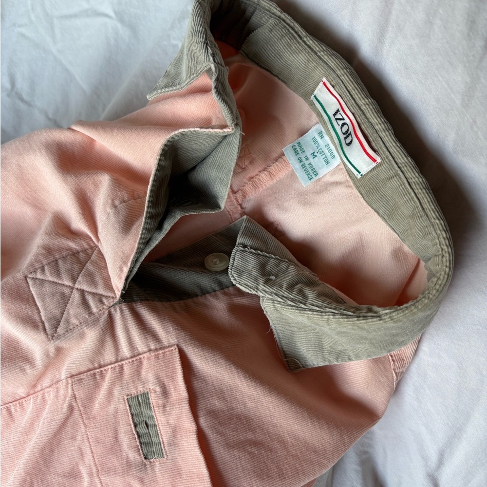 Izod Peach and Khaki Long Sleeve Shirt - Picture 11 of 17